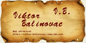 Viktor Balinovac vizit kartica